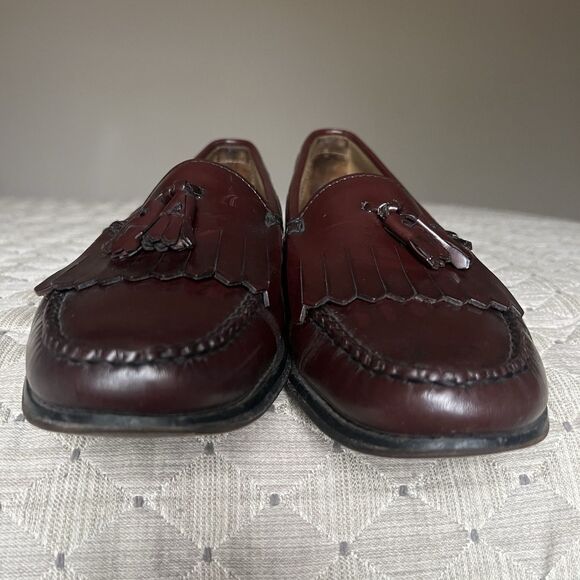 GH Bass & Co. Weejuns Layton Burgundy Leather Tassle Loafers Men’s Size 11 D - Picture 9 of 16